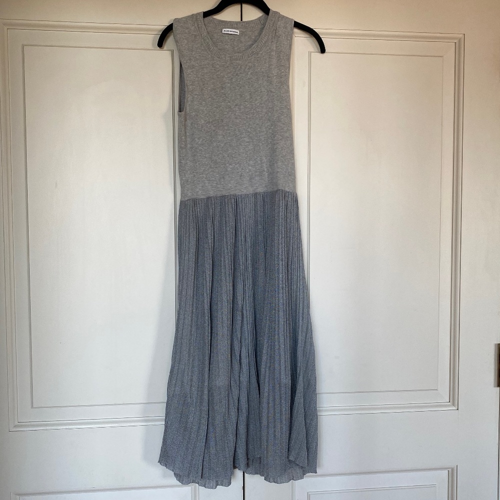 CLUB MONACO PLEATED DRESS WITH METALLIC FINISH
